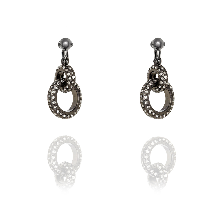 
Fiorelli Gunmetal Entwinned Ring Clip Earrings
